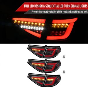 spec d jet black3d led tail light dynamic signal for 08 13 subaru impreza g3 wrx rs sti hatchback taillights