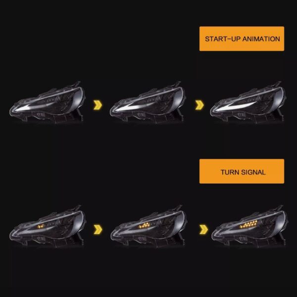 3d v2 triple led rgb projector headlights w/animation for 12 20 subaru brz toyota 86