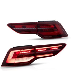 mk8 r style red led dynamic tail lights for 2021 2024 vw golf 8 viii taillights