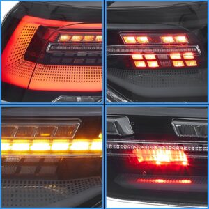mk8 r style smoke led dynamic tail lights for 2021 2024 vw golf 8 viii taillights