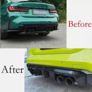 m performance style carbon diffuser rear splitter 3pcs for 2021 2024 bmw m3 m4 g80 g82