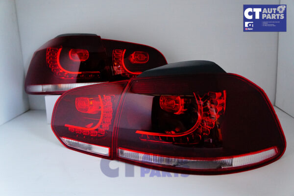 golf r style clear red full led taillights for 2009 2013 vw golf 6 vi mk6 tsi tdi gti