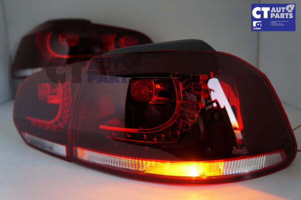 golf r style clear red full led taillights for 2009 2013 vw golf 6 vi mk6 tsi tdi gti