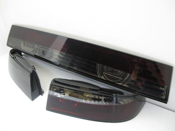jdm smoke red taillights & garnish for 93 98 nissan silvia s14 200sx tail lights