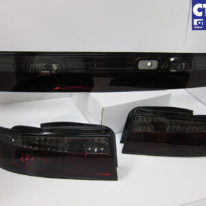 jdm smoke red taillights & garnish for 93 98 nissan silvia s14 200sx tail lights