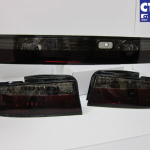 jdm smoke red taillights & garnish for 93 98 nissan silvia s14 200sx tail lights
