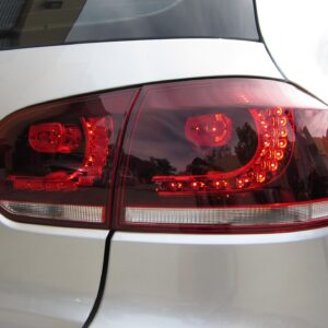 golf r style clear red full led taillights for 2009 2013 vw golf 6 vi mk6 tsi tdi gti