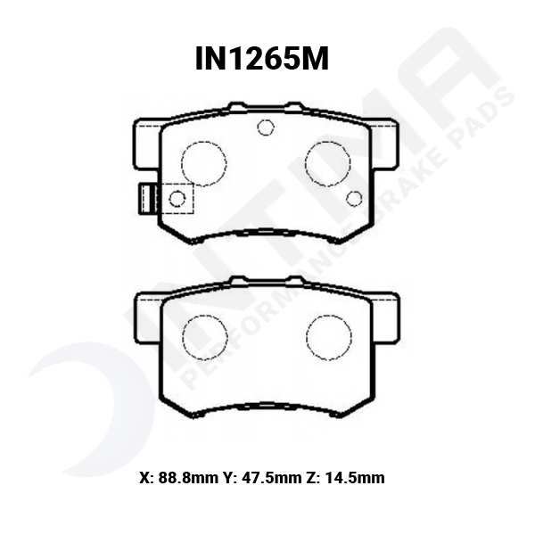 intima ss brake pad set – honda integra dc2 type r 98 spec/nsx/ek9/dc5/fd2/cl9/s2000 (rear)