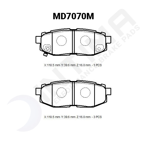 intima sr brake pad set – subaru brz/toyota 86/subaru wrx 2015 2022+ (rear)