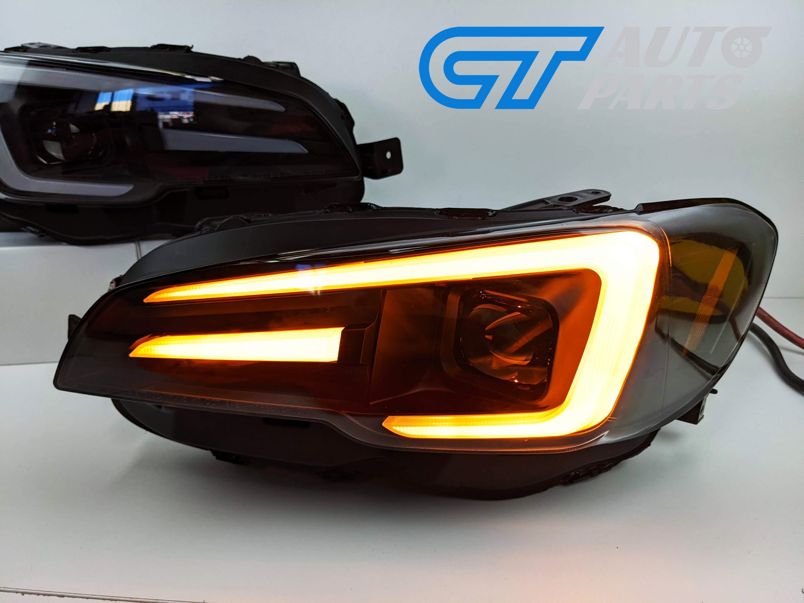 apex led drl dynamic blinker headlights for 18 21 subaru wrx sti v1 levorg