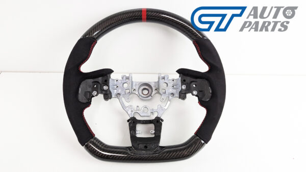 carbon cf alcantara steering wheel red line+ stitching for 2022+ subaru wrx vb vn