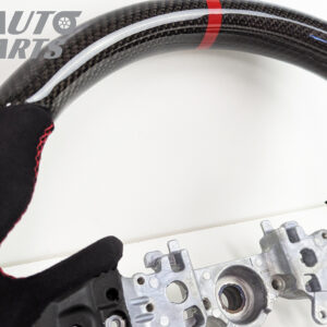 carbon cf alcantara steering wheel red line+ stitching for 2022+ subaru wrx vb vn