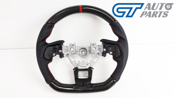 carbon cf leather steering wheel red line+ stitching for 2022+ subaru wrx vb vn