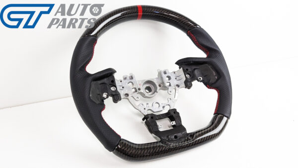carbon cf leather steering wheel red line+ stitching for 2022+ subaru wrx vb vn