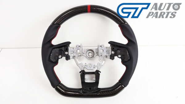 carbon cf leather steering wheel red line+ stitching for 2022+ subaru wrx vb vn