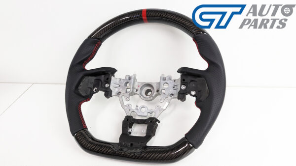 carbon cf leather steering wheel red line+ stitching for 2022+ subaru wrx vb vn