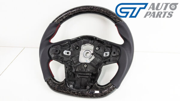forged carbon cf leather red stitching steering wheel for 19 24 toyota supra gr a90 a91 gt gts