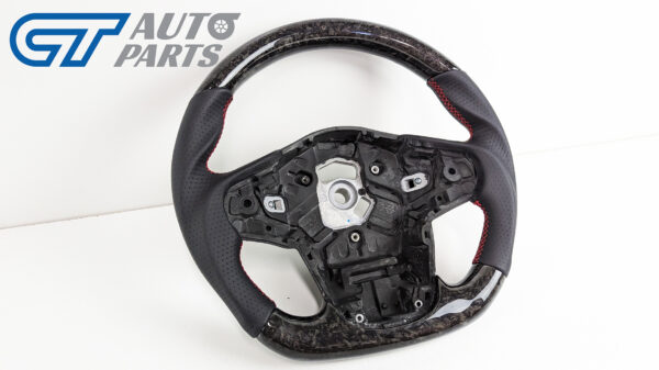 forged carbon cf leather red stitching steering wheel for 19 24 toyota supra gr a90 a91 gt gts