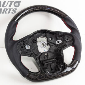 forged carbon cf leather red stitching steering wheel for 19 24 toyota supra gr a90 a91 gt gts