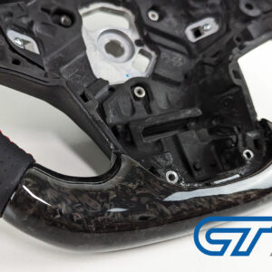 forged carbon cf leather red stitching steering wheel for 19 24 toyota supra gr a90 a91 gt gts