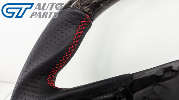 forged carbon cf leather red stitching steering wheel for 19 24 toyota supra gr a90 a91 gt gts