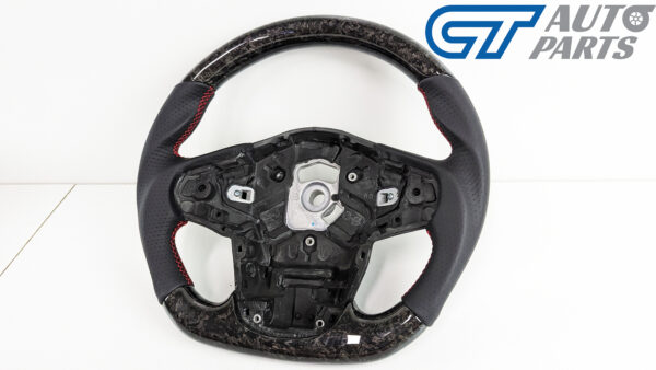 forged carbon cf leather red stitching steering wheel for 19 24 toyota supra gr a90 a91 gt gts