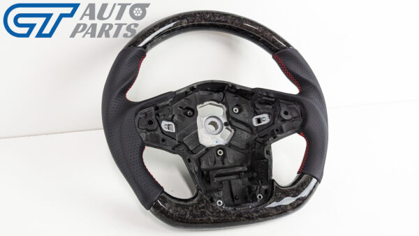 forged carbon cf leather red stitching steering wheel for 19 24 toyota supra gr a90 a91 gt gts