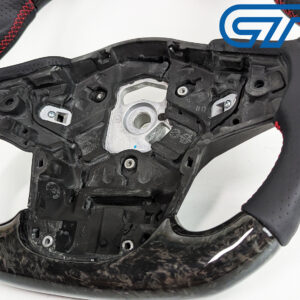 forged carbon cf leather red stitching steering wheel for 19 24 toyota supra gr a90 a91 gt gts