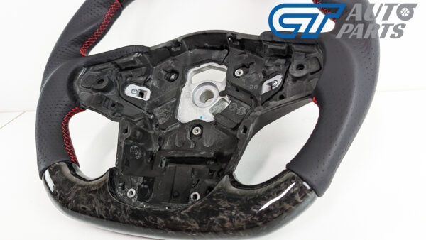 forged carbon cf leather red stitching steering wheel for 19 24 toyota supra gr a90 a91 gt gts