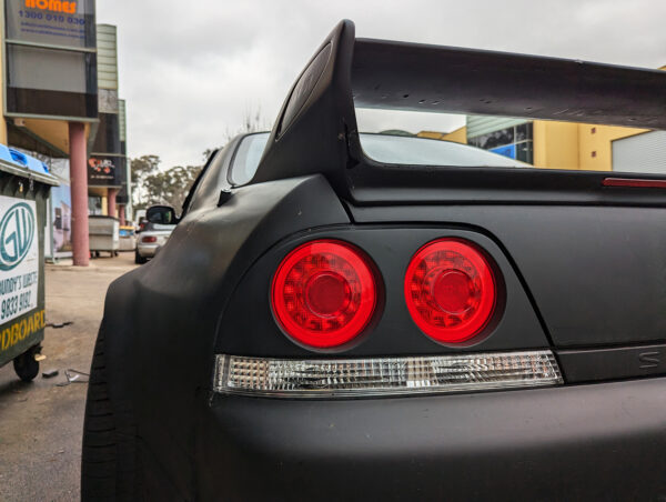 78 works fiber ring led taillights for 93 98 nissan skyline r33 gtr gts25t gtst tail lights