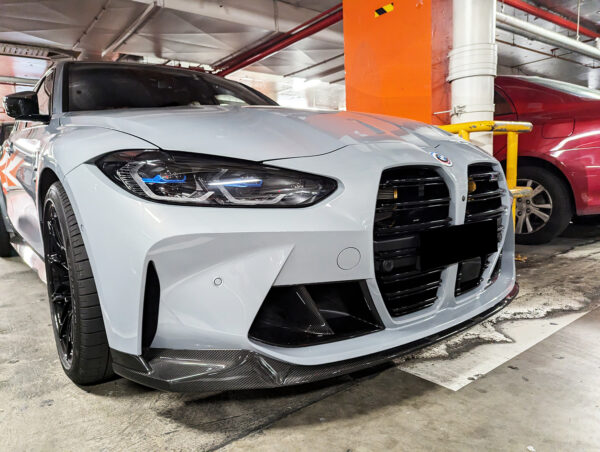 m performance style carbon fiber front bumper lip for 21 24 bmw g80 m3 g82 g83 m4