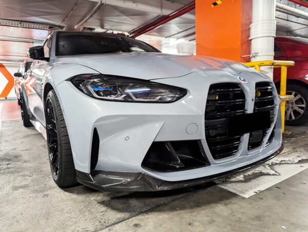 m performance style carbon fiber front bumper lip for 21 24 bmw g80 m3 g82 g83 m4
