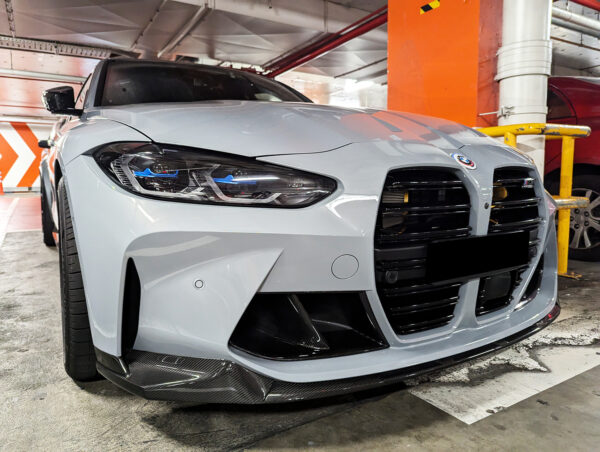 m performance style carbon fiber front bumper lip for 21 24 bmw g80 m3 g82 g83 m4