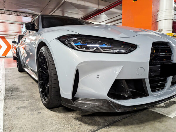 m performance style carbon fiber front bumper lip for 21 24 bmw g80 m3 g82 g83 m4