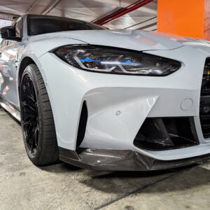 m performance style carbon fiber front bumper lip for 21 24 bmw g80 m3 g82 g83 m4
