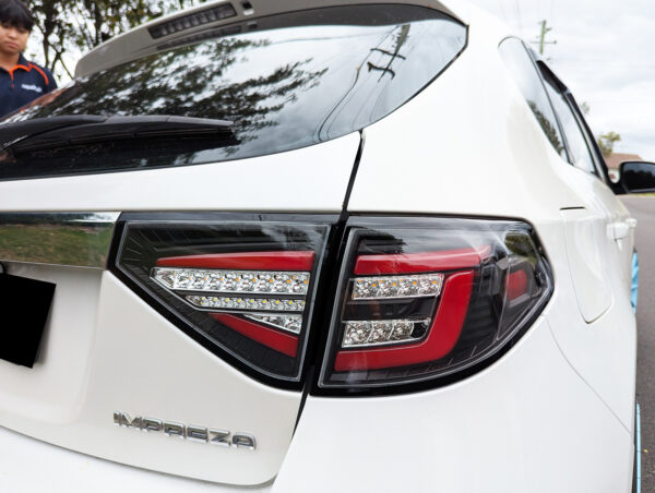 spec d black red 3d led tail light dynamic signal for 08 13 subaru impreza g3 wrx rs sti hatchback taillights