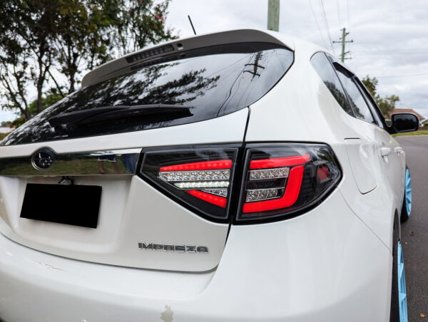 spec d black red 3d led tail light dynamic signal for 08 13 subaru impreza g3 wrx rs sti hatchback taillights