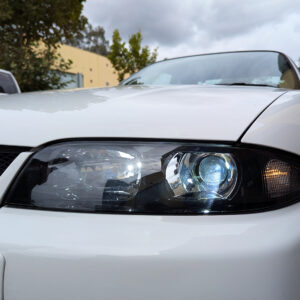 jdm black oe projector headlights for nissan skyline r33 gtr gts25 gts series 1&3 head lights