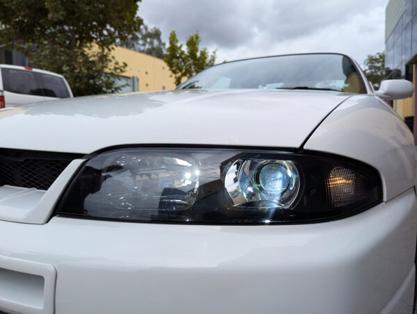 jdm black oe projector headlights for nissan skyline r33 gtr gts25 gts series 1&3 head lights