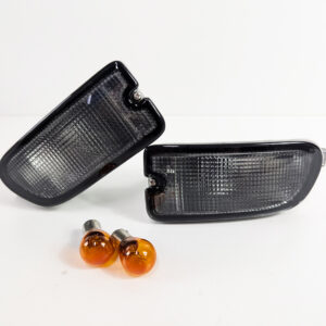 black front bumper turn signal indicator lights for 98 00 subaru impreza gc8 gf8 wrx sti