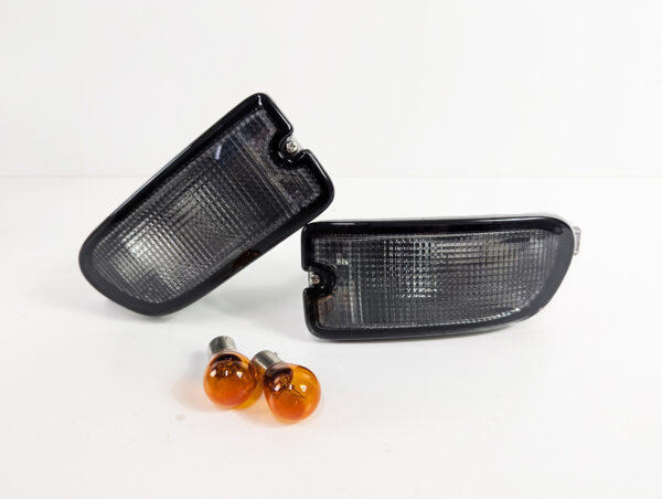 black front bumper turn signal indicator lights for 98 00 subaru impreza gc8 gf8 wrx sti