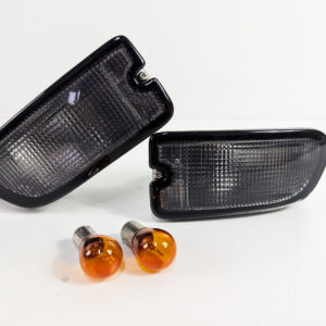 black front bumper turn signal indicator lights for 98 00 subaru impreza gc8 gf8 wrx sti