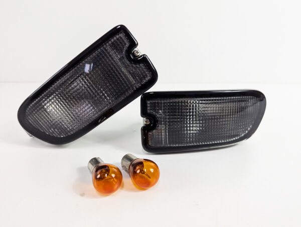 black front bumper turn signal indicator lights for 98 00 subaru impreza gc8 gf8 wrx sti
