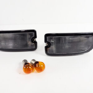 black front bumper turn signal indicator lights for 98 00 subaru impreza gc8 gf8 wrx sti