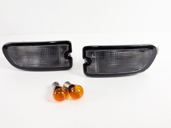 black front bumper turn signal indicator lights for 98 00 subaru impreza gc8 gf8 wrx sti