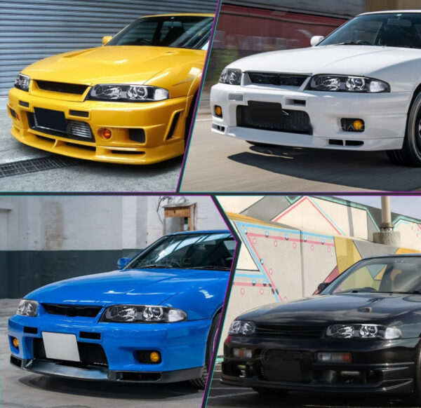 jdm black oe projector headlights for nissan skyline r33 gtr gts25 gts series 1&3 head lights