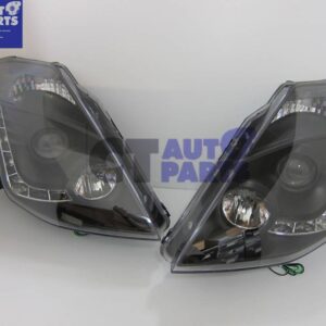 drl led black projector headlights for 03 05 nissan 350z z33 fairlady hid type