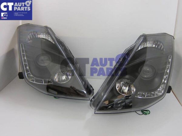 drl led black projector headlights for 03 05 nissan 350z z33 fairlady hid type