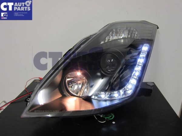 drl led black projector headlights for 03 05 nissan 350z z33 fairlady hid type
