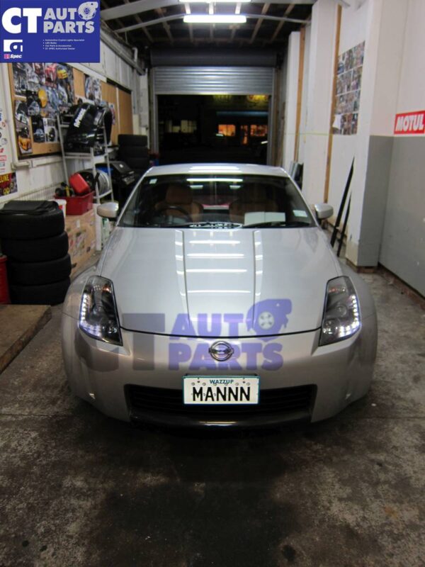 drl led black projector headlights for 03 05 nissan 350z z33 fairlady hid type